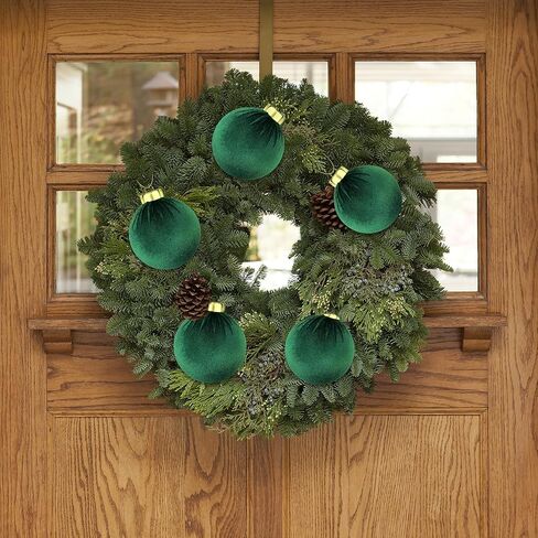 Green Velvet Balls Ornaments for Christmas Tree 15 PCS, Big Shatterproof Christmas Bulbs Ornaments Set-Decorative Hanging Baubles, Flocked Classic Decorations for Holiday(Emerald Green,3.15 Inch) in Saudi Arabia
