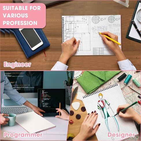 Top Spiral Graph Paper Notebooks 8.7 x11.4 Inch A4 Grid Paper Notepad 70 Sheet Memo Steno Pad for Engineering Writing Sketching Drawing School Office Supplies(Black,1 Pack) in Kuwait