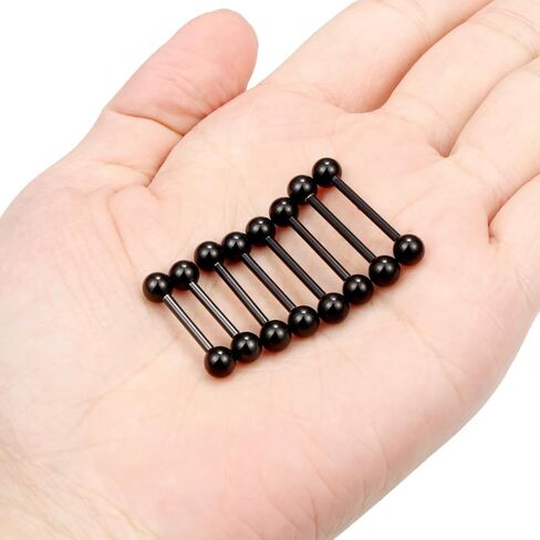 14G Tongue Rings Surgical Steel Nipple Rings Internally Threaded Straight Barbell Tongue Piercing Jewelry for Women Men Bar Length 12mm/14mm/16mm/18mm in Saudi Arabia