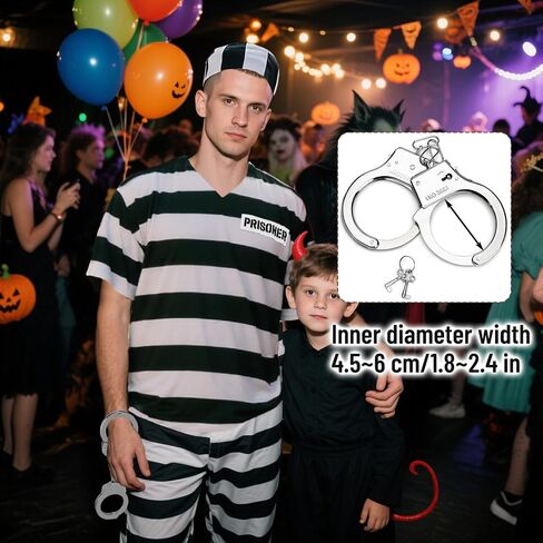 6Pcs Prisoner Costume Men Black White Striped Jail Inmate Costume Prison Outfit Halloween Convict Cosplay Uniform in Saudi Arabia