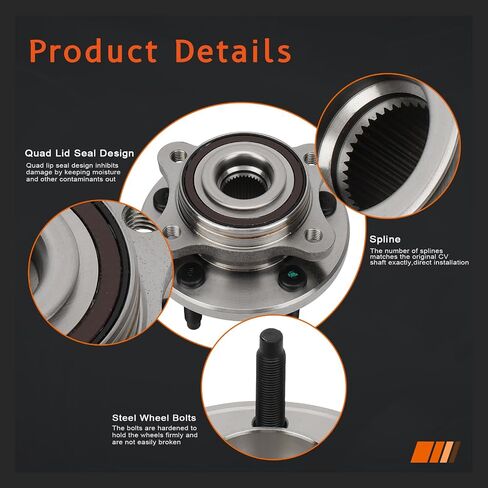 DRIVESTAR 513223 Front Wheel Hub & Bearing Assembly for Ford 500/Freestyle/Mercury Montego 2005 06 07, 08-09 for Ford Taurus/Taurus X/Mercury Sable(5 Lugs w/ABS)(Pair) in Saudi Arabia