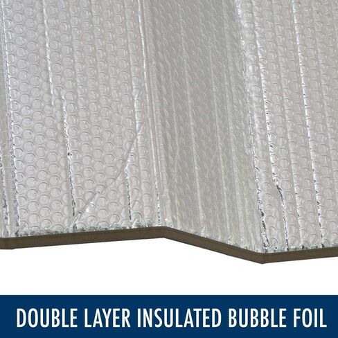 مظلة شمسية للزجاج الأمامي للسيارة باللون البرتقالي لسيارة الدفع الرباعي والشاحنة ذات الفقاعات المزدوجة والأكورديون القابلة للطي مقاس عالمي in Kuwait