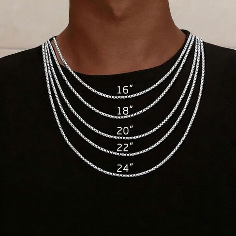 Sterling Silver Cross Necklace for Men Cross Pendant Necklaces 16-24 Inch Box Chain Mens Jewelry Gift in Saudi Arabia