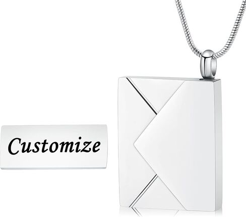 Cremation Jewelry for Ashes Pendant - Locket Necklace That Holds Pictures/Text-Engraved Photo Pendant Custom Jewellery Gifts for Men Women with Mini Keepsake Urn Memorial Ash Jewelry in Saudi Arabia
