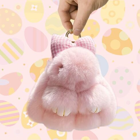 Bunny Lulu with creative metal gift box,Handmade Soft Bunny PomPom Keychain. Back toschool, schoolsupplies in Saudi Arabia