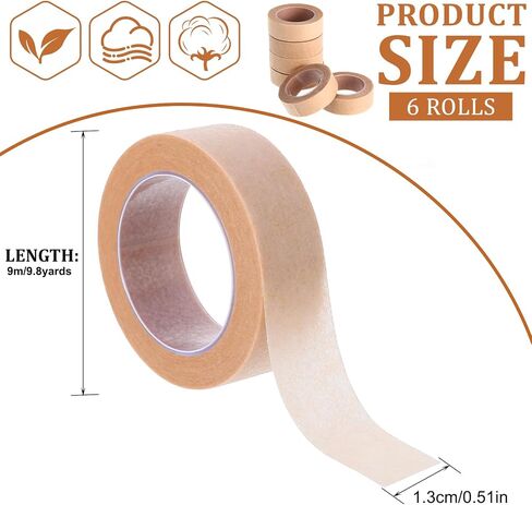 6 Rolls Breathable Nose Tape, Nose Tape for Rhinoplasty Shaping Paper Tape Self Adhesive Micropore Tape First Aid Tape for Wound Injuries Swelling Sports (0.5in x 10 Yd) in Saudi Arabia