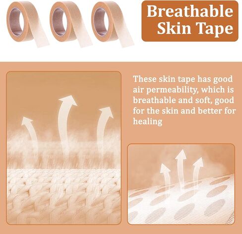 6 Rolls Breathable Nose Tape, Nose Tape for Rhinoplasty Shaping Paper Tape Self Adhesive Micropore Tape First Aid Tape for Wound Injuries Swelling Sports (0.5in x 10 Yd) in Saudi Arabia