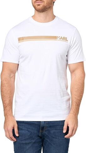 KARL LAGERFELD Men's Pullover Short Sleeve Stripe Logo T-Shirt in Saudi Arabia