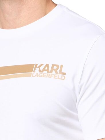 KARL LAGERFELD Men's Pullover Short Sleeve Stripe Logo T-Shirt in Saudi Arabia