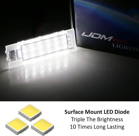 مجموعة إضاءة لوحة ترخيص LED كاملة 3 وات من iJDMTOY OEM-Fit متوافقة مع Hyundai 2010-2015 Tucson، مدعومة بثنائيات LED بيضاء زينون 18-SMD in Saudi Arabia