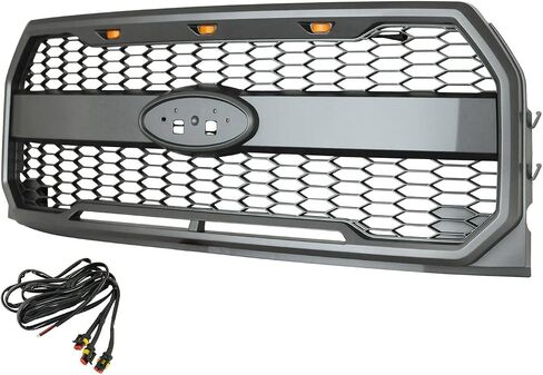 FRONT GRILLE HONEYCOMB MESH GRILL FOR 2015-2017 F150 PICKUP MATTE BLACK in Saudi Arabia