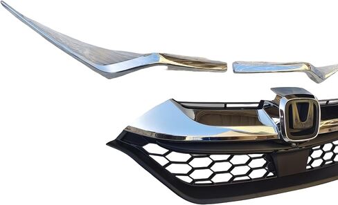 Front Upper Grill Grille & Chrome Molding Trim Set Compatible with 2017-2019 Honda CRV CR-V 17-19 in Saudi Arabia