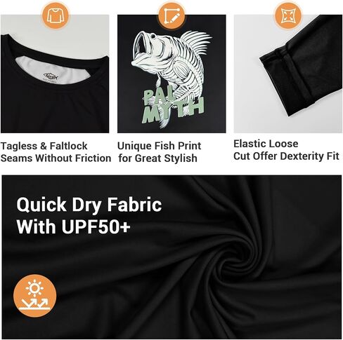 Palmyth Fishing Shirts for Men Long Sleeve UPF 50+ Sun Protection UV T Shirt Tee in Kuwait