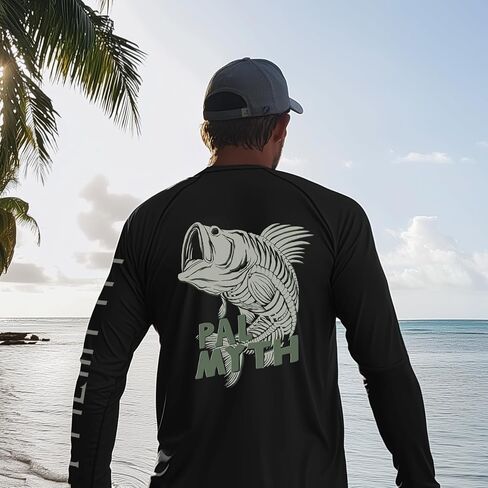 Palmyth Fishing Shirts for Men Long Sleeve UPF 50+ Sun Protection UV T Shirt Tee in Kuwait