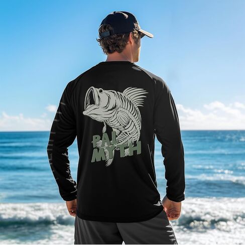 Palmyth Fishing Shirts for Men Long Sleeve UPF 50+ Sun Protection UV T Shirt Tee in Kuwait