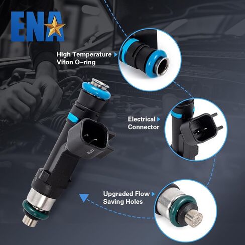 ENA Fuel Injector for FJ474 0280158020 53032701AA XF2EC4B XF2EB4A Compatible with Dodge Jeep Mitsubishi Dakota Durango Nitro Commander Grand Cherokee Liberty Raider V6 3.7L 2004 2005-2012, Set of 6 in Saudi Arabia