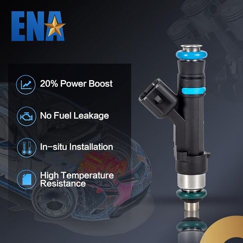 ENA Fuel Injector for FJ474 0280158020 53032701AA XF2EC4B XF2EB4A Compatible with Dodge Jeep Mitsubishi Dakota Durango Nitro Commander Grand Cherokee Liberty Raider V6 3.7L 2004 2005-2012, Set of 6 in Saudi Arabia