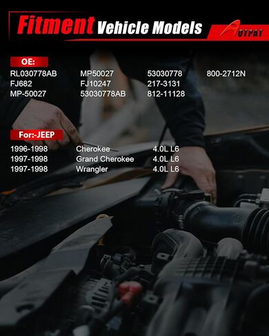 حاقن الوقود مناسب لـ: -Jeep Cherokee 1996 1997 1998، Grand Cherokee 1997 1998، Wrangler 1997 1998 4.0L L6، استبدل OE # RL030778AB، FJ682، MP-50027، MP50027، FJ10247، 53030778AB (6 عبوات) in Saudi Arabia