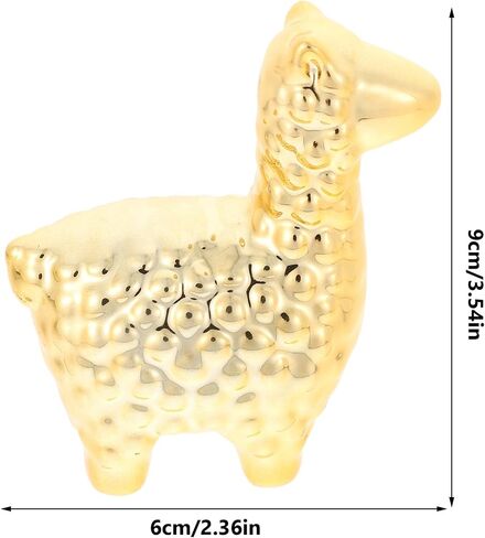 Small Gold Animal Statue Alpaca Modern Home Decor Animal Ceramic Figurines Bookshelf Decor Desk Sculpture Decorative Ornament for Living Room Bedroom Office in Saudi Arabia