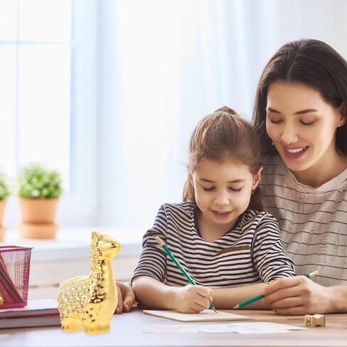Small Gold Animal Statue Alpaca Modern Home Decor Animal Ceramic Figurines Bookshelf Decor Desk Sculpture Decorative Ornament for Living Room Bedroom Office in Saudi Arabia