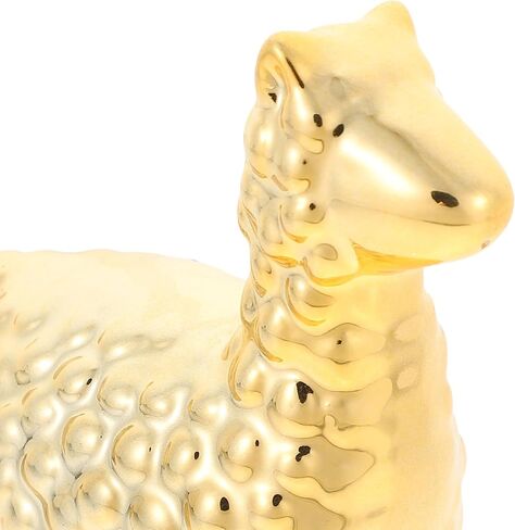 Small Gold Animal Statue Alpaca Modern Home Decor Animal Ceramic Figurines Bookshelf Decor Desk Sculpture Decorative Ornament for Living Room Bedroom Office in Saudi Arabia