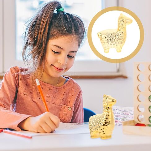 Small Gold Animal Statue Alpaca Modern Home Decor Animal Ceramic Figurines Bookshelf Decor Desk Sculpture Decorative Ornament for Living Room Bedroom Office in Saudi Arabia