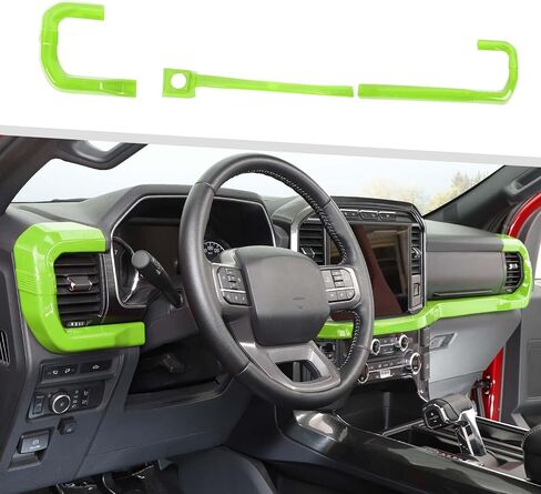 Jimen Compatible with Ford F150 2021-2024, 3PCS Center Console Dash Panel Dashboard Cover Interior Trim Accessories (Black Wood Grain) in Kuwait