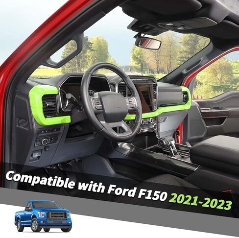 Jimen Compatible with Ford F150 2021-2024, 3PCS Center Console Dash Panel Dashboard Cover Interior Trim Accessories (Black Wood Grain) in Kuwait