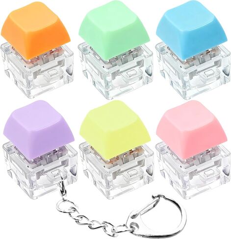 6 Pack Keyboard Fidget Toy, Keyboard Fidget Keychain Keyboard Decompression Button Finger Clicker Toys, Button Stress Relief Fidget Gifts for Adult to Relief Stress (Multicolor) in Kuwait