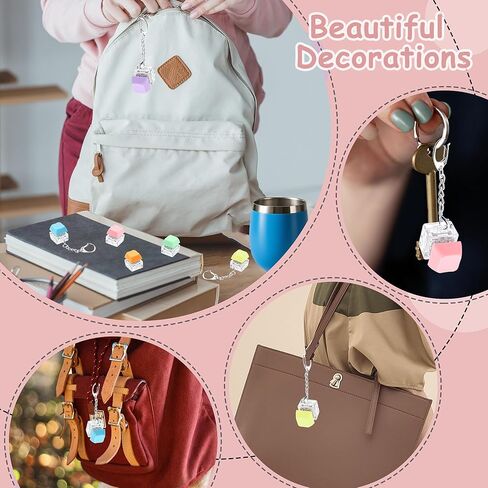 6 Pack Keyboard Fidget Toy, Keyboard Fidget Keychain Keyboard Decompression Button Finger Clicker Toys, Button Stress Relief Fidget Gifts for Adult to Relief Stress (Multicolor) in Kuwait