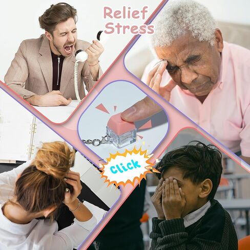 6 Pack Keyboard Fidget Toy, Keyboard Fidget Keychain Keyboard Decompression Button Finger Clicker Toys, Button Stress Relief Fidget Gifts for Adult to Relief Stress (Multicolor) in Kuwait