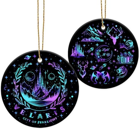 34HD Gifts for Christmas, Bear Cartoon Christmas Ornament Ceramic 2-Side Printed, Bear Movie Hanging Ornament, Christmas Tree Decorations, Movie Gifts for Movie Lovers in Kuwait