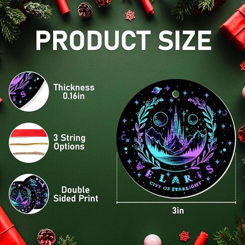 34HD Gifts for Christmas, Bear Cartoon Christmas Ornament Ceramic 2-Side Printed, Bear Movie Hanging Ornament, Christmas Tree Decorations, Movie Gifts for Movie Lovers in Kuwait