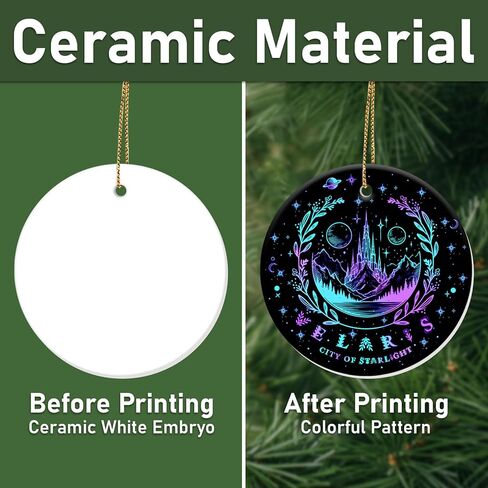 34HD Gifts for Christmas, Bear Cartoon Christmas Ornament Ceramic 2-Side Printed, Bear Movie Hanging Ornament, Christmas Tree Decorations, Movie Gifts for Movie Lovers in Kuwait