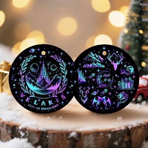 34HD Gifts for Christmas, Bear Cartoon Christmas Ornament Ceramic 2-Side Printed, Bear Movie Hanging Ornament, Christmas Tree Decorations, Movie Gifts for Movie Lovers in Kuwait