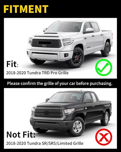 White LED Lights 3PCS Front Grille Lamps Car Accessories with Harness and Fuse, Compatible with 2018 2019 2020 Toyotaa Tundra TRD Pro Grille in Saudi Arabia
