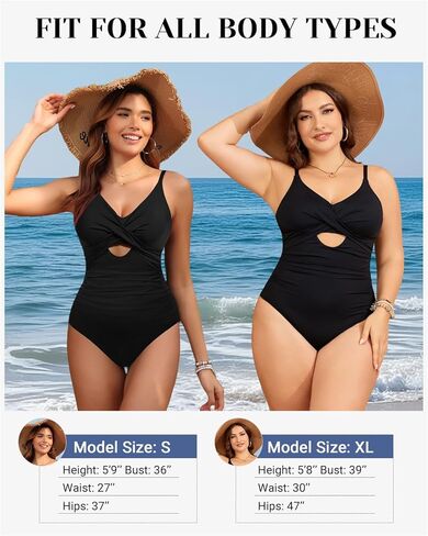 Tempt Me Women One Piece Swimsuit Tummy Control Bathing Suits Cutout V Neck Twist Front Swimwear in Kuwait