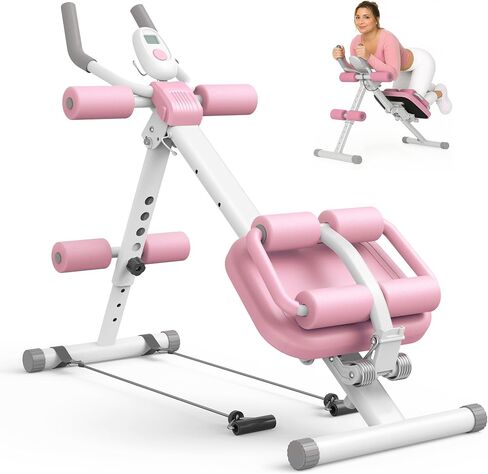 Multifunctional Ab Workout Equipment, Adjustable Ab ＆ Sit Up Machine for Stomach Workout, Ab Exercise Bench Crunch Machine for Core Abdomen, Foldable Abdominal Trainer for Home Gym in Saudi Arabia