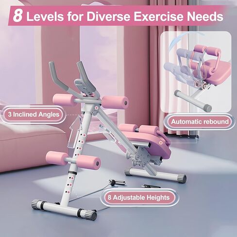 Multifunctional Ab Workout Equipment, Adjustable Ab ＆ Sit Up Machine for Stomach Workout, Ab Exercise Bench Crunch Machine for Core Abdomen, Foldable Abdominal Trainer for Home Gym in Saudi Arabia
