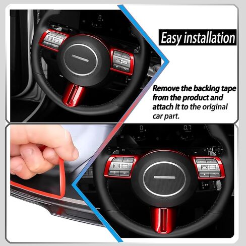 Steering Wheel Button Cover, for Hyundai Sonata 2024 2025,Steering Wheel Button Panel Protection Frame Molding Trim （Not Applicable to Sonata N-Series）- Wine Red in Saudi Arabia