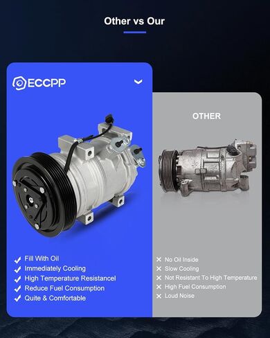 ECCPP AC Compressor Fast Cooling 2007-2013 Fit for Acura MDX 3.7L 2009-2015 Fit for Honda Pilot 3.5L Air Conditioning Compressor 6 Grooves 10PA17 in Saudi Arabia