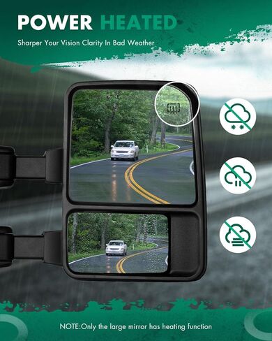 مرايا السحب SCITOO تناسب 1999-2007 لفورد لF250 لF350 لF450 لسلسلة F550 فائقة التحمل مع سهم ساخن للطاقة إشارة الانعطاف كروم زوج من مرايا السحب in Kuwait