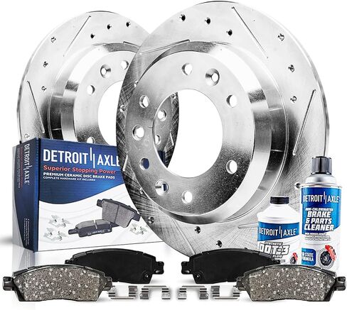 Detroit Axle - REAR Brake Kit for Nissan Titan Pathfinder Armada 04-10 Infiniti QX56 Disc Brake Rotors 2005 2006 2007 2008 2009 2010 Replacement Ceramic Brakes Pads in Saudi Arabia