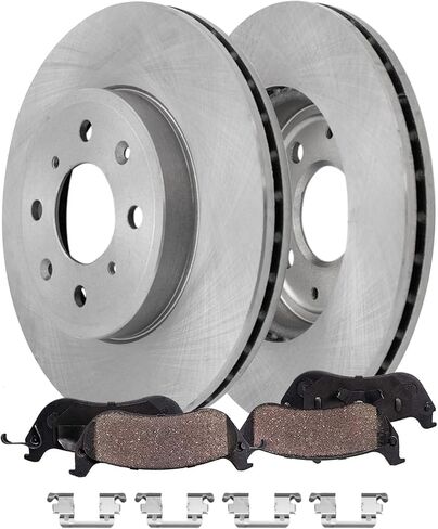 Detroit Axle - Front Brake Kit for 2015-2020 Honda Fit, Disc Brake Rotors Ceramic Brakes Pads with Hardware 2016 2017 2018 2019 Replacement : 10.31" inch Rotors in Saudi Arabia