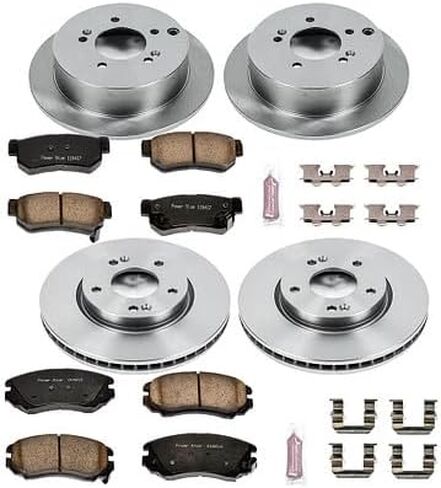Power Stop KOE4449 Front and Rear Autospecialty Brake Kit Brake Rotors and Ceramic Brake Pads For 2006-2008 Sonata [2.4L] | 2005-2009 Tucson [FWD] | 2007-2010 Optima | 2005-2010 Sportage [2WD] in Saudi Arabia