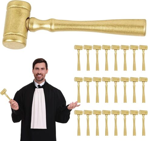 Red Wood Judge Gavel Set, 25 Pcs Party Favors Halloween, Elegant Courtroom Design, Polished Finish, Ideal for Auction and Costume Props, 11CM Judge Mallet in Kuwait
