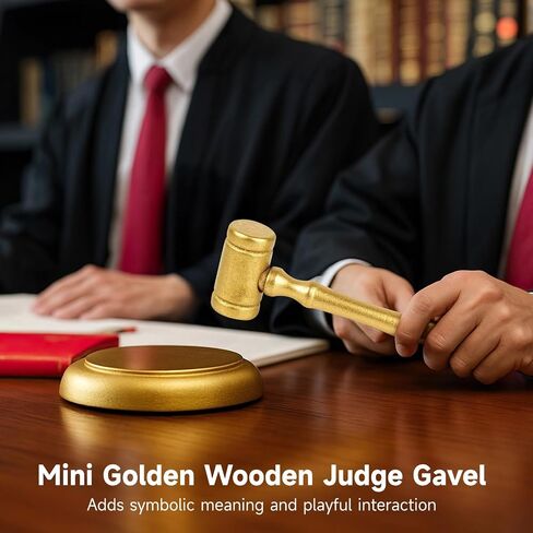 Red Wood Judge Gavel Set, 25 Pcs Party Favors Halloween, Elegant Courtroom Design, Polished Finish, Ideal for Auction and Costume Props, 11CM Judge Mallet in Kuwait