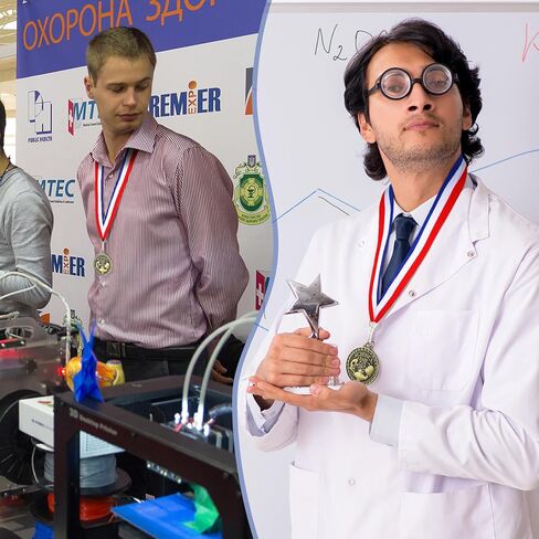 30 Pcs Science Fair Medals with Neck Ribbons Science Fair Project Awards Bulk 2 Inch Gold Metal Prizes Trophies Gift Ornaments for Education Competitions Event Winner in Kuwait