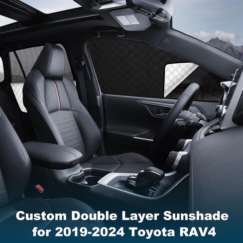 XCBYT RAV4 Window Sun Shades, Car Window Shades for 2019-2024 Toyota Rav4, Privacy Car Window Covers with Breathable Mesh - UV Protection, Heat Insulation for Camping Napping Breastfeeding in Kuwait