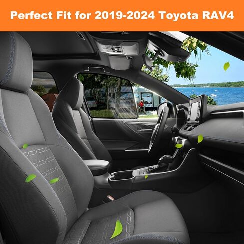 XCBYT RAV4 Window Sun Shades, Car Window Shades for 2019-2024 Toyota Rav4, Privacy Car Window Covers with Breathable Mesh - UV Protection, Heat Insulation for Camping Napping Breastfeeding in Kuwait